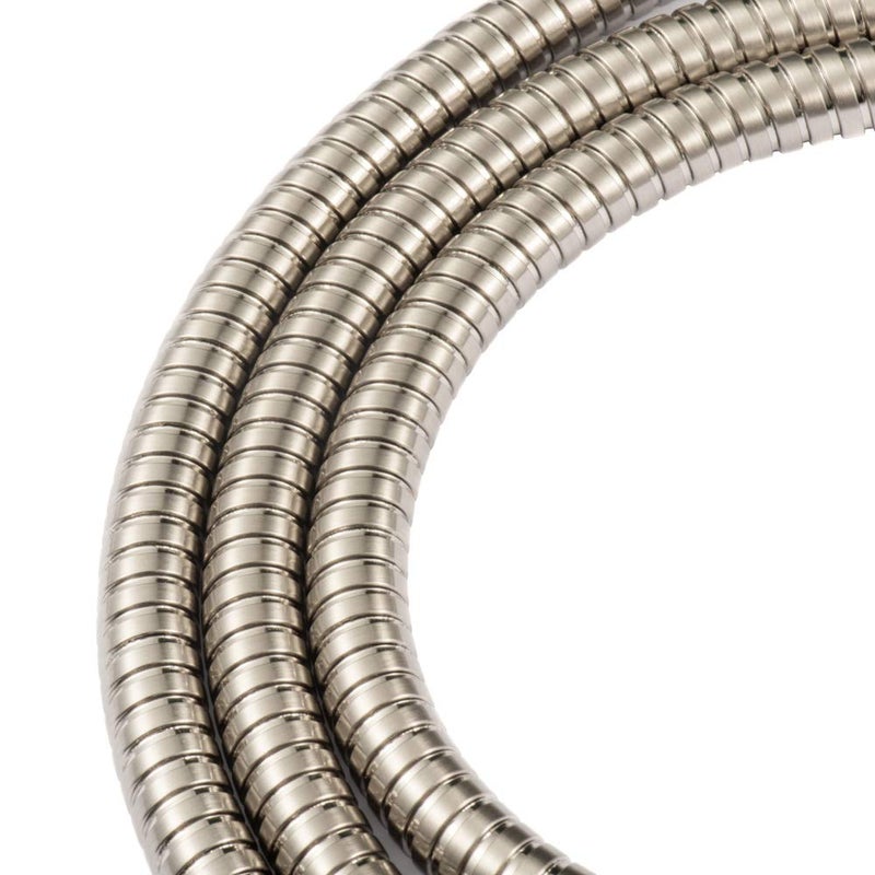 JAKARDA 60-inch Extra Long Brushed Nickel Shower Hose Replacement, 304 Stainless Steel Made Long Hand Held Shower Hose With Brass Fitting (60-inch, Brushed Nickel Finish) - Image 3
